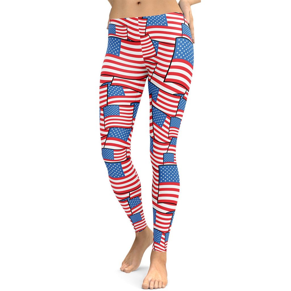 American Flag Pattern Leggings: Women's Patriotic Outfits