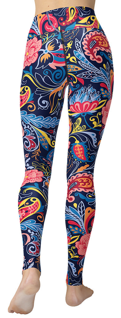 Art Deco Floral Yoga Leggings