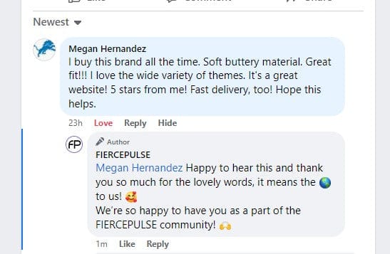 FIERCEPULSE customer review - soft buttery material, great fit, 5 stars
