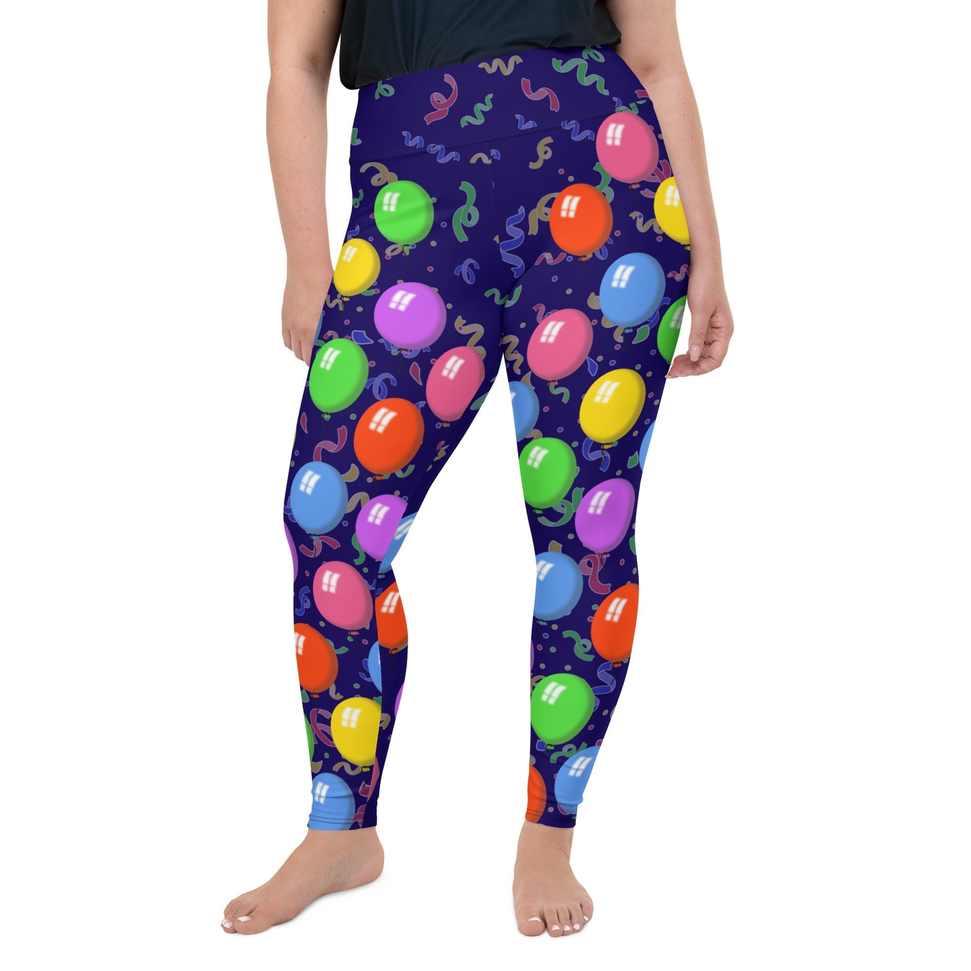 Party Balloon Yoga Pants Pockets Colorful Balloons Print Leggings
