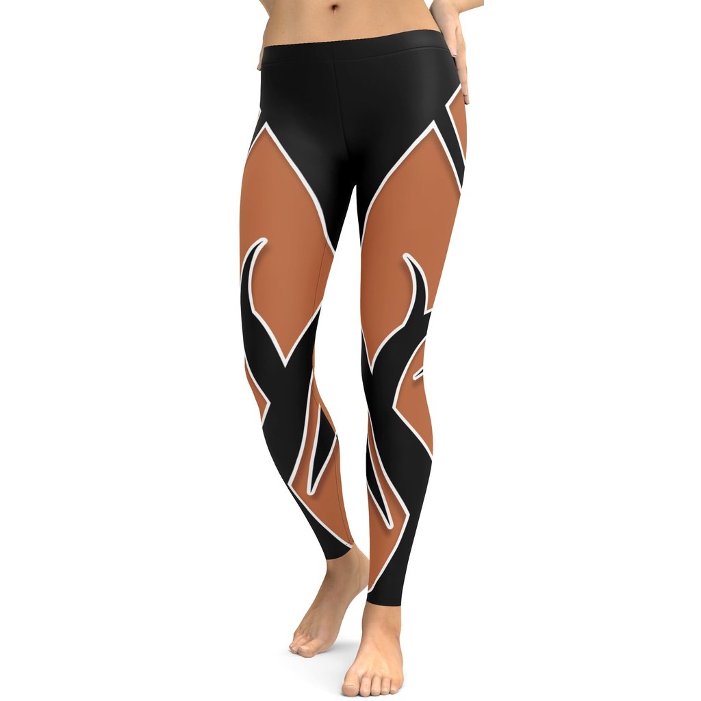 Bold Cut Outs Medium Brown Leggings