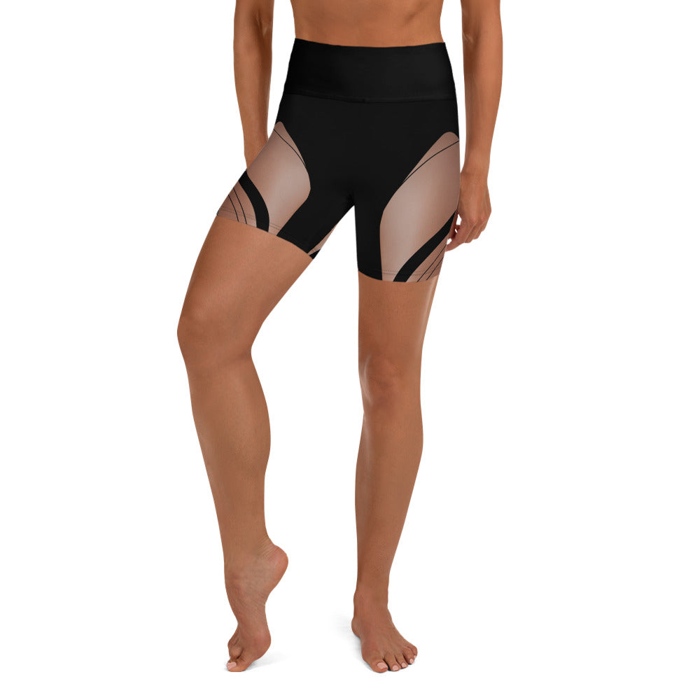 Bold Naked Leg Print Yoga Shorts