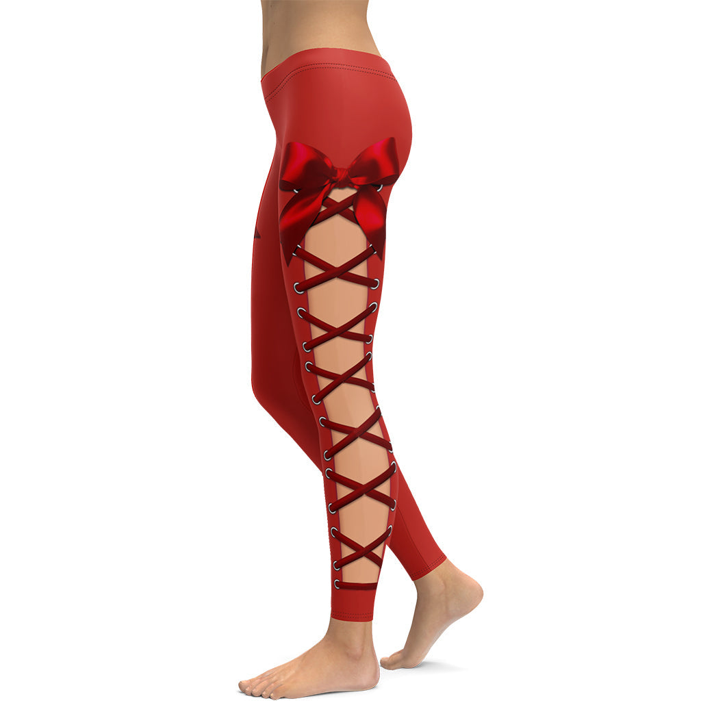 Bimbalo - Bow Detail Leggings Set - Red main image 0