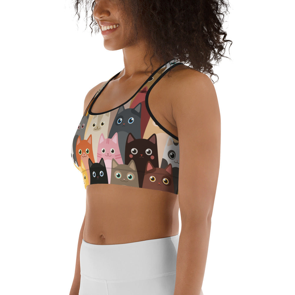 Cartoon Cats Sports Bra