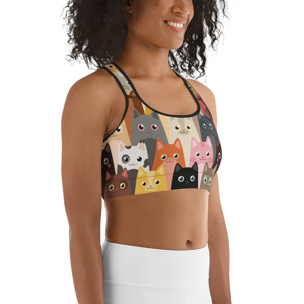 Cartoon Cats Sports Bra