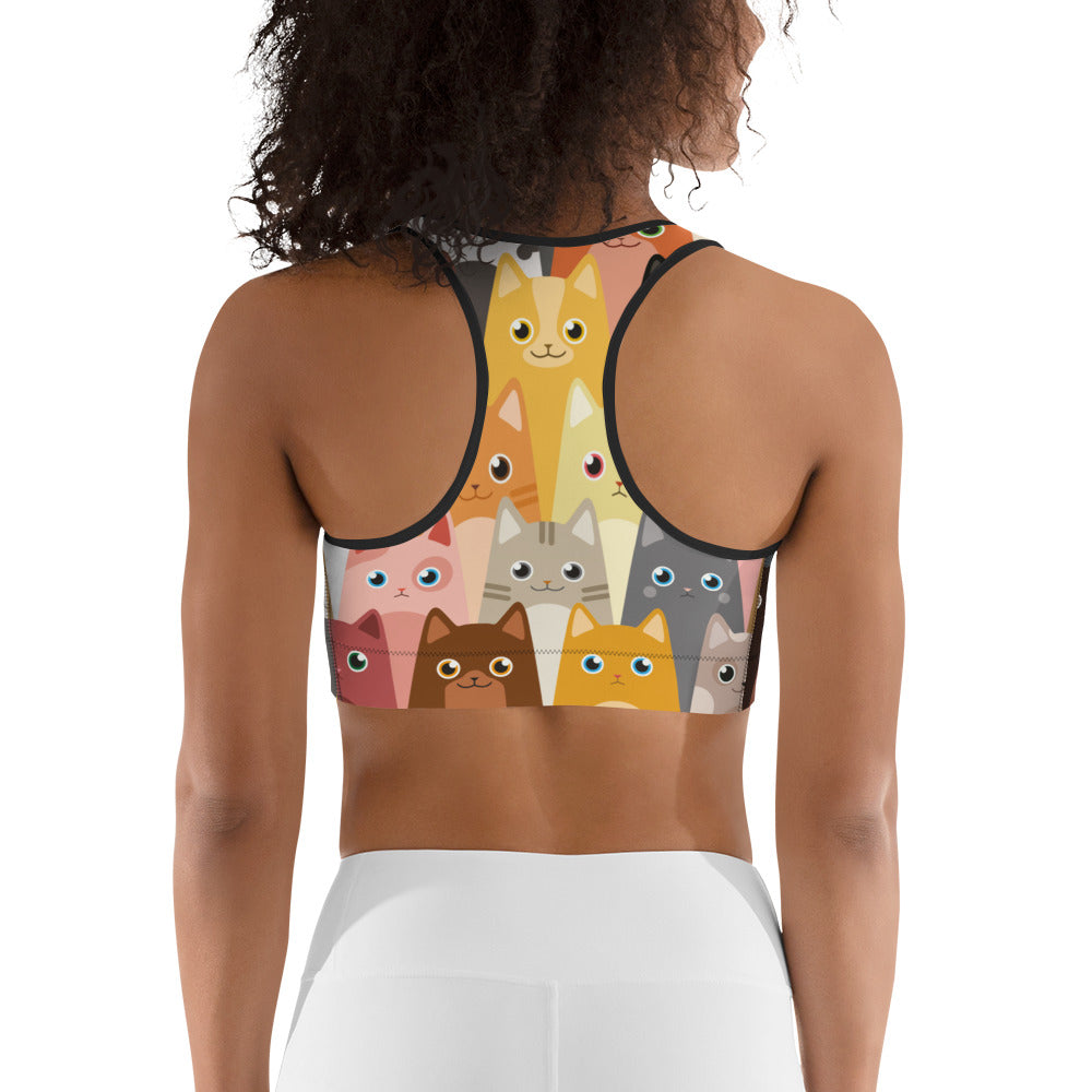 Cartoon Cats Sports Bra