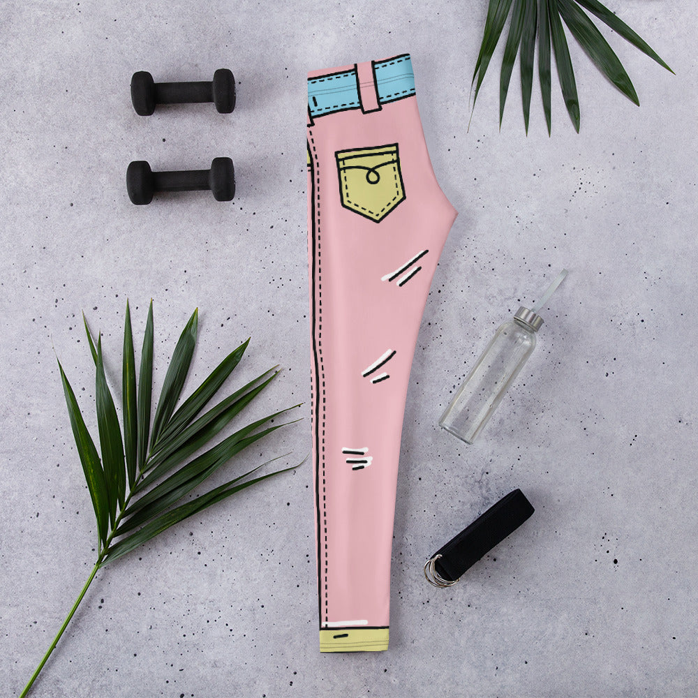 Cartoonized Pink Leggings
