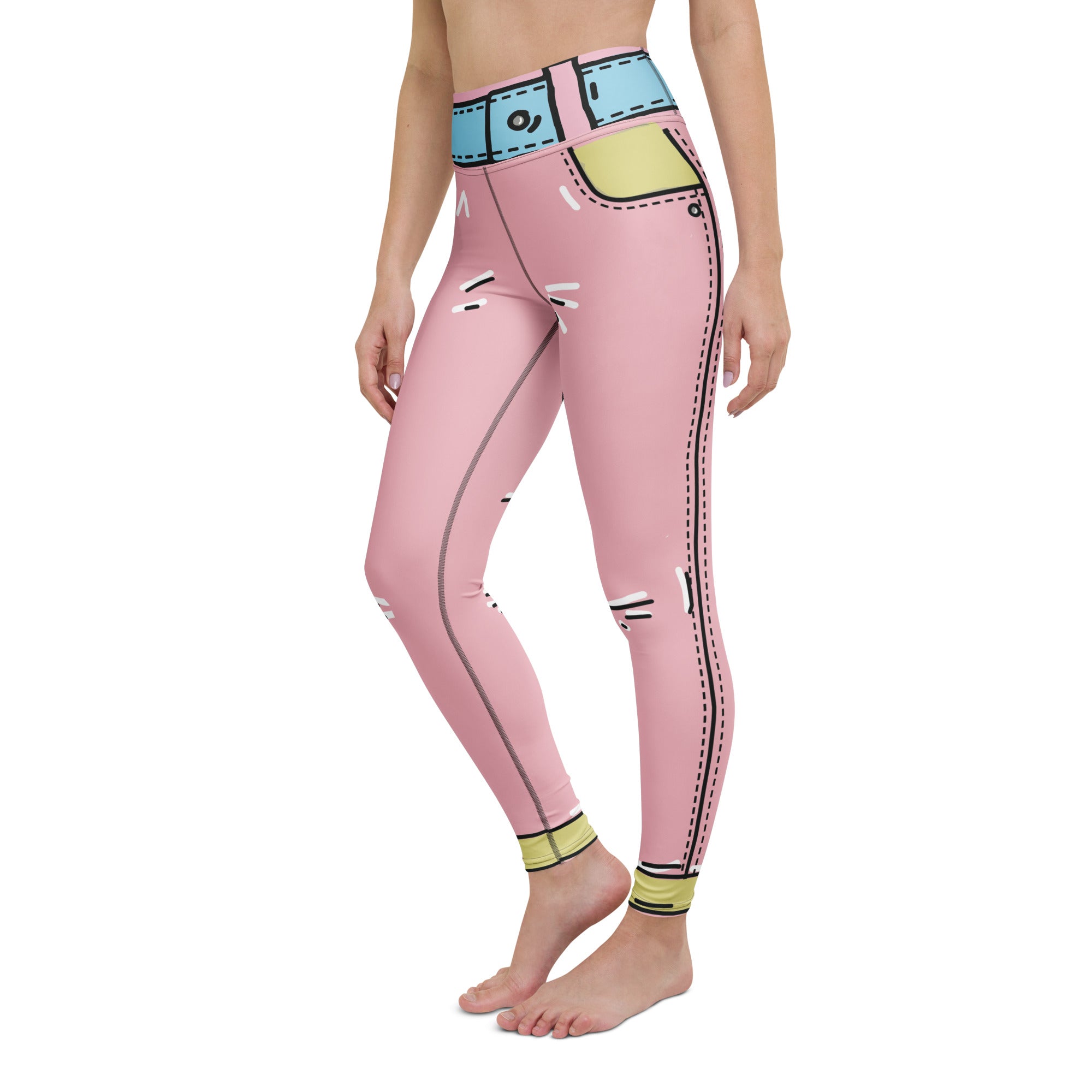 Cartoonized Pink Yoga Leggings