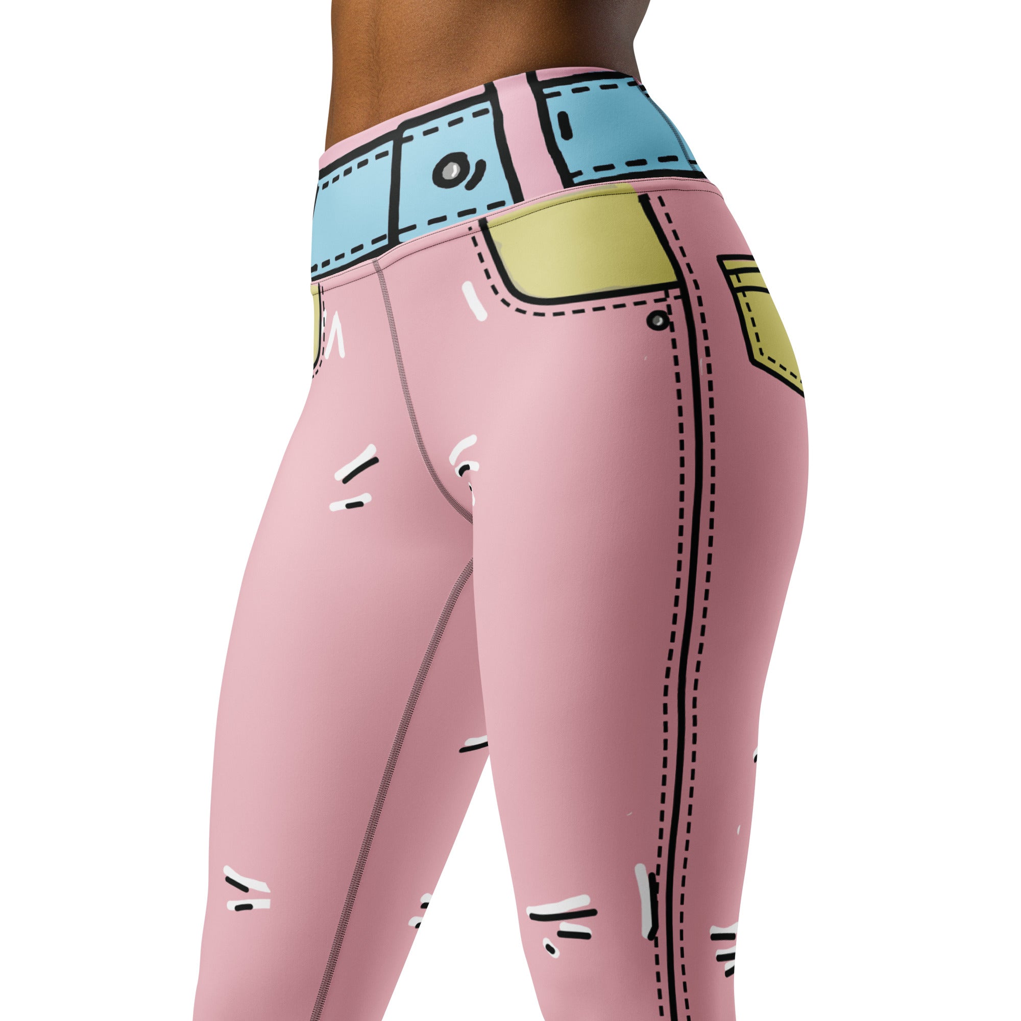 Cartoonized Pink Yoga Leggings