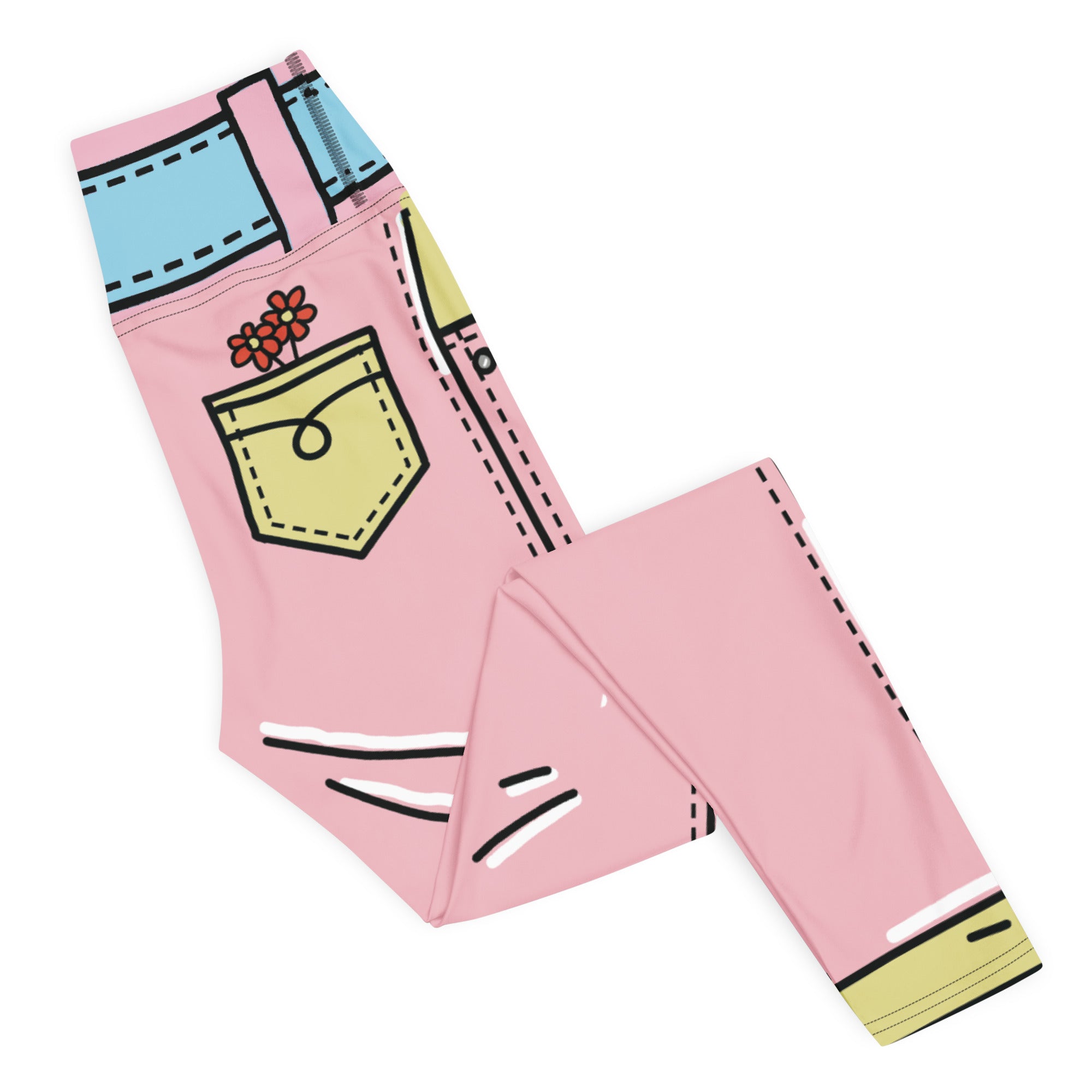 Cartoonized Pink Yoga Leggings