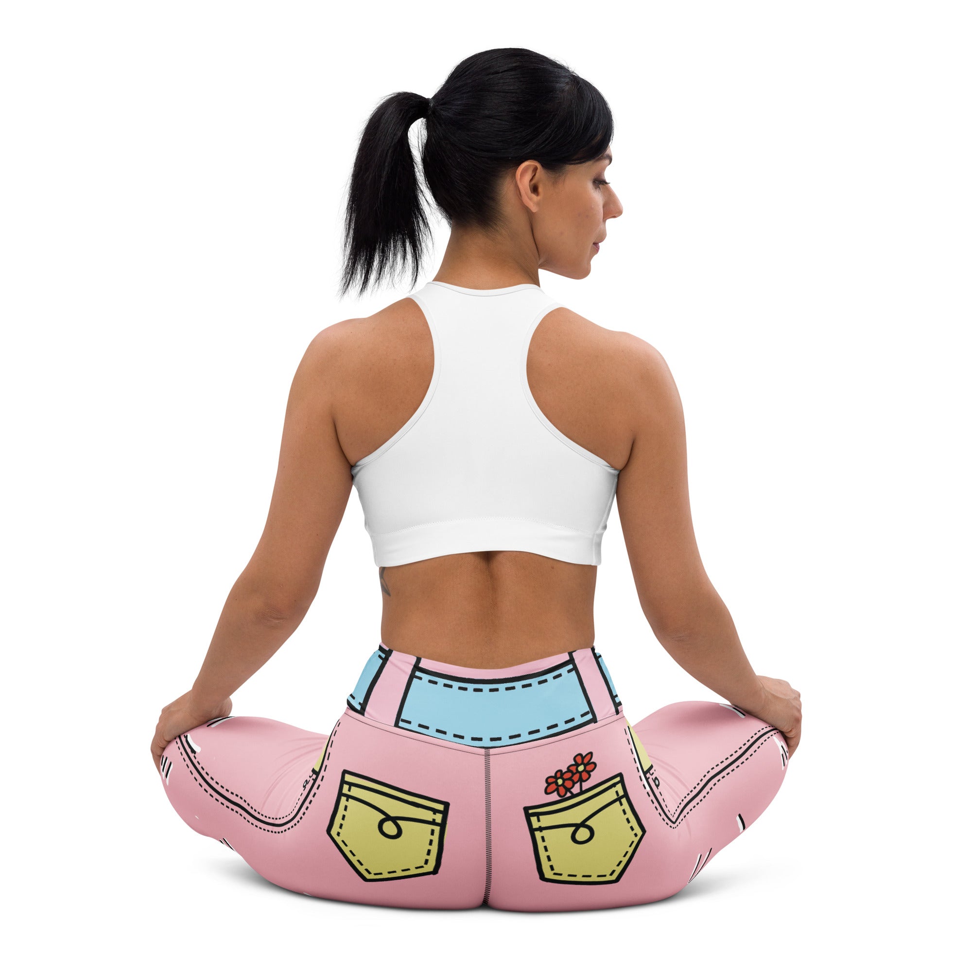 Cartoonized Pink Yoga Leggings