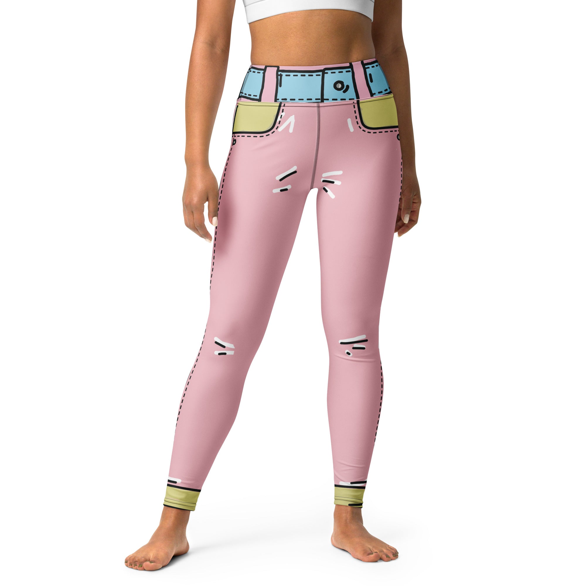 Cartoonized Pink Yoga Leggings