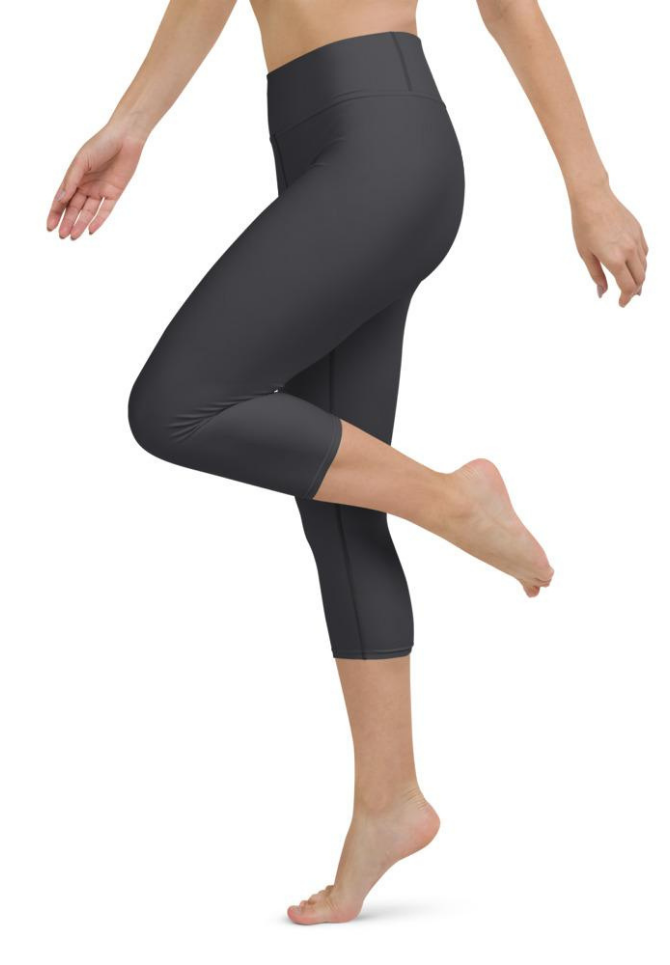 Charcoal Light Gray Yoga Capris