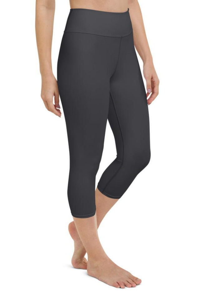 Charcoal Light Gray Yoga Capris