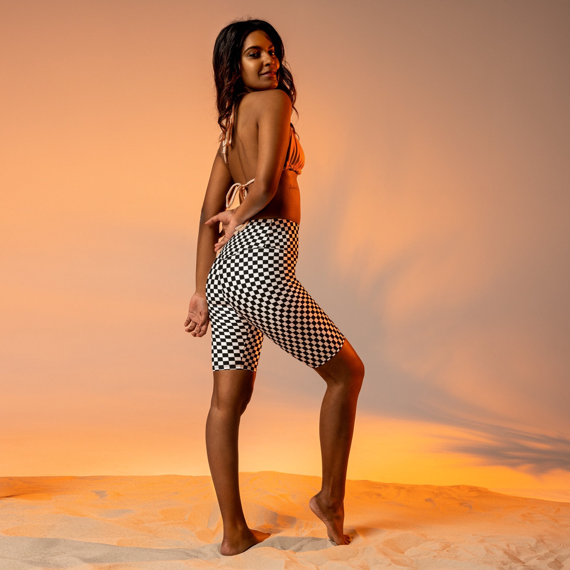 Checkered Biker Shorts