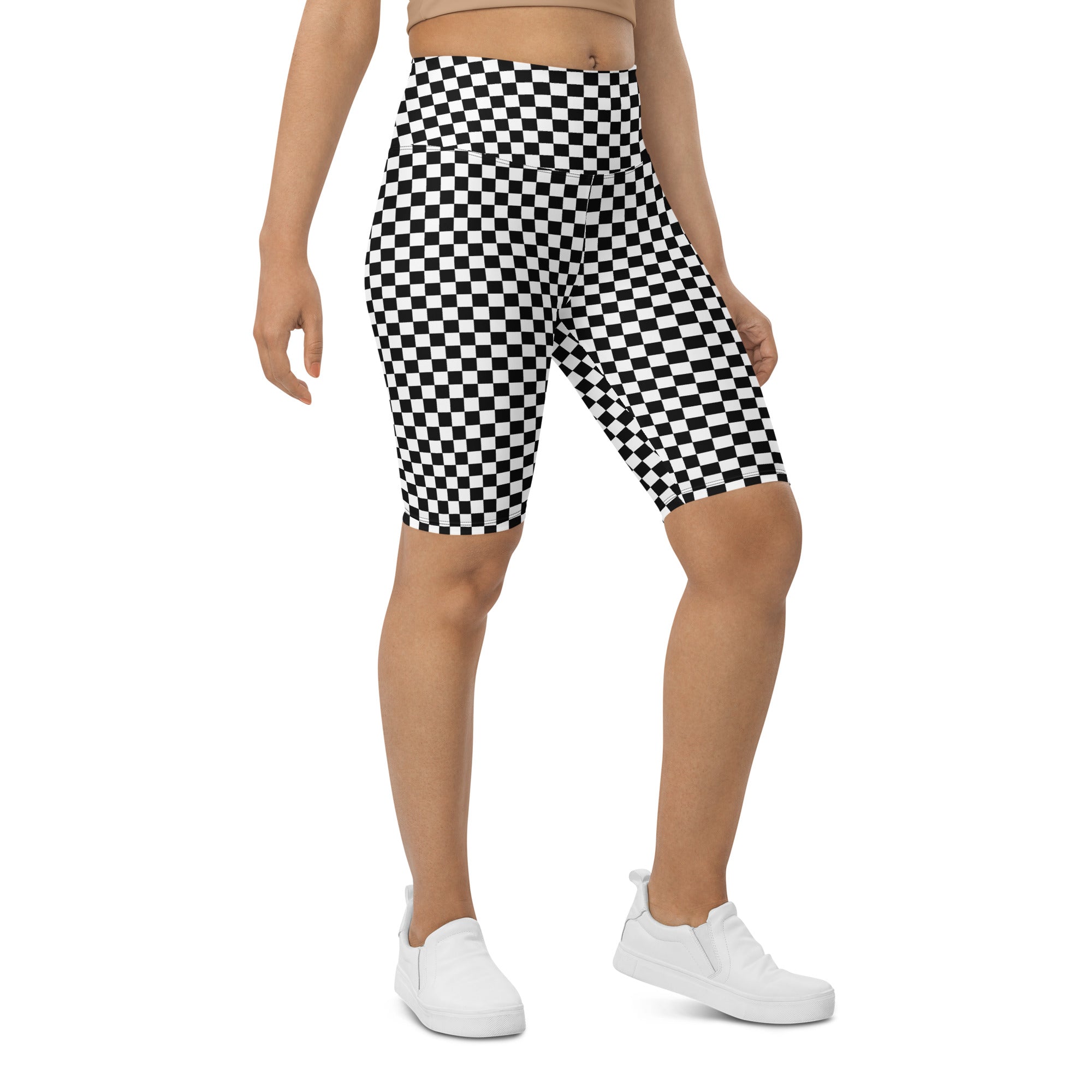 Checkered Biker Shorts