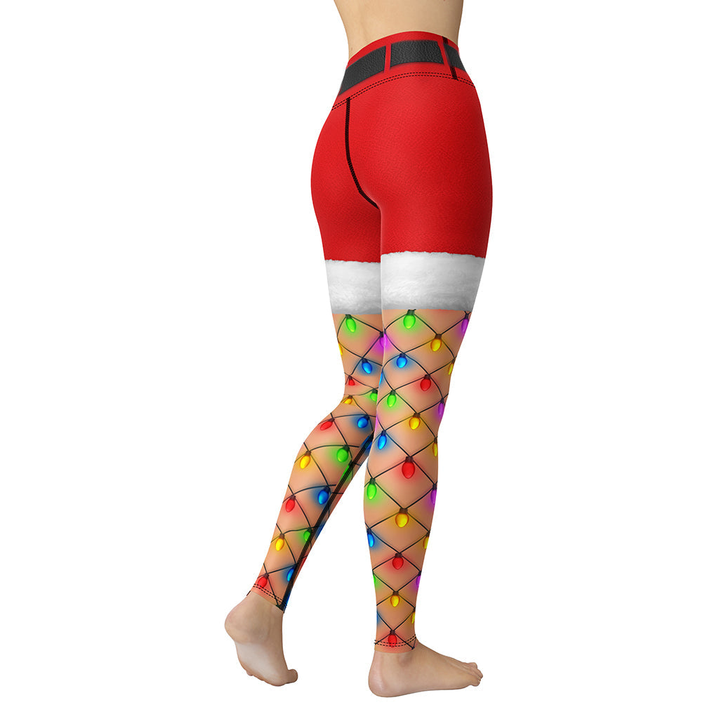 Christmas Lights Shorts Yoga Leggings