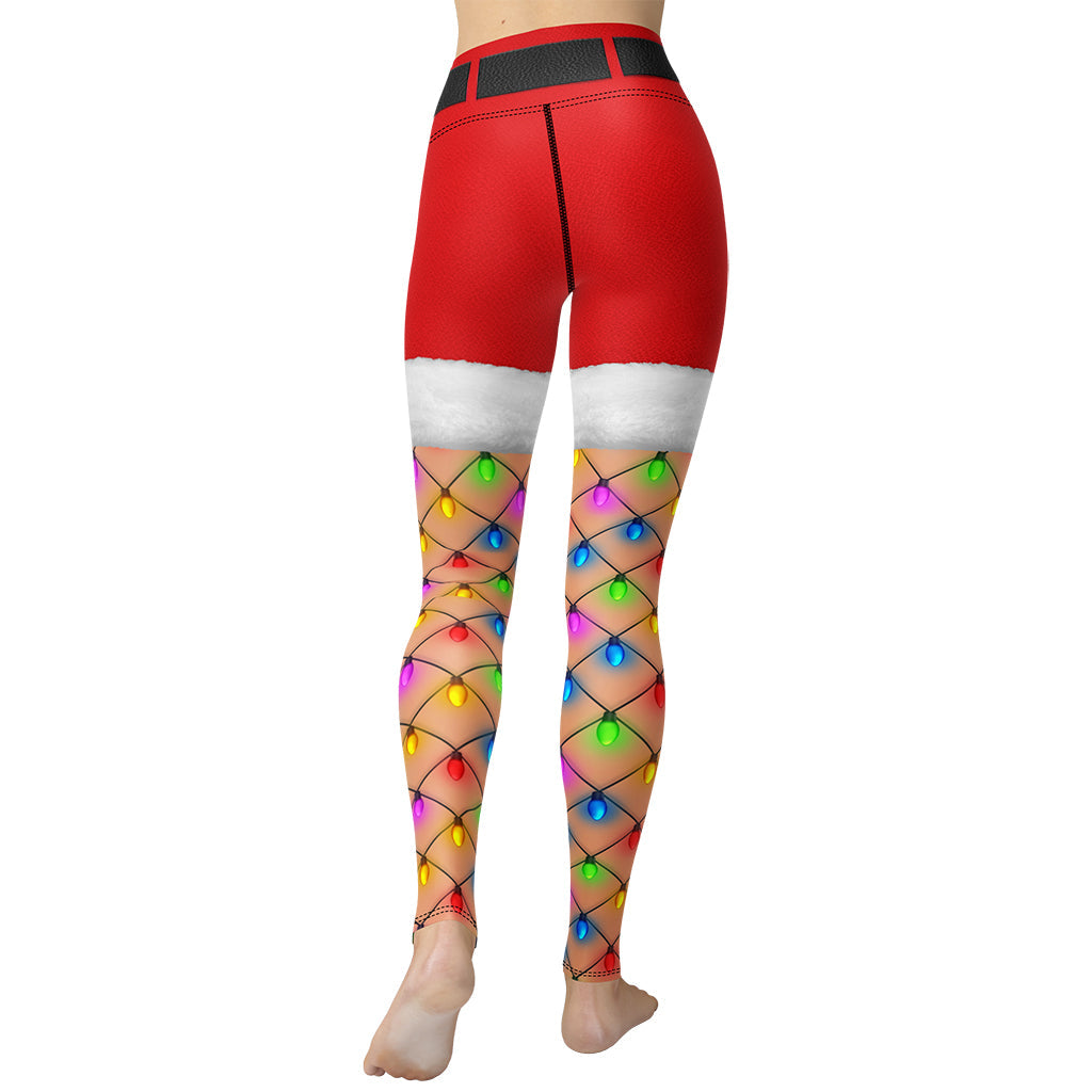 Christmas Lights Shorts Yoga Leggings