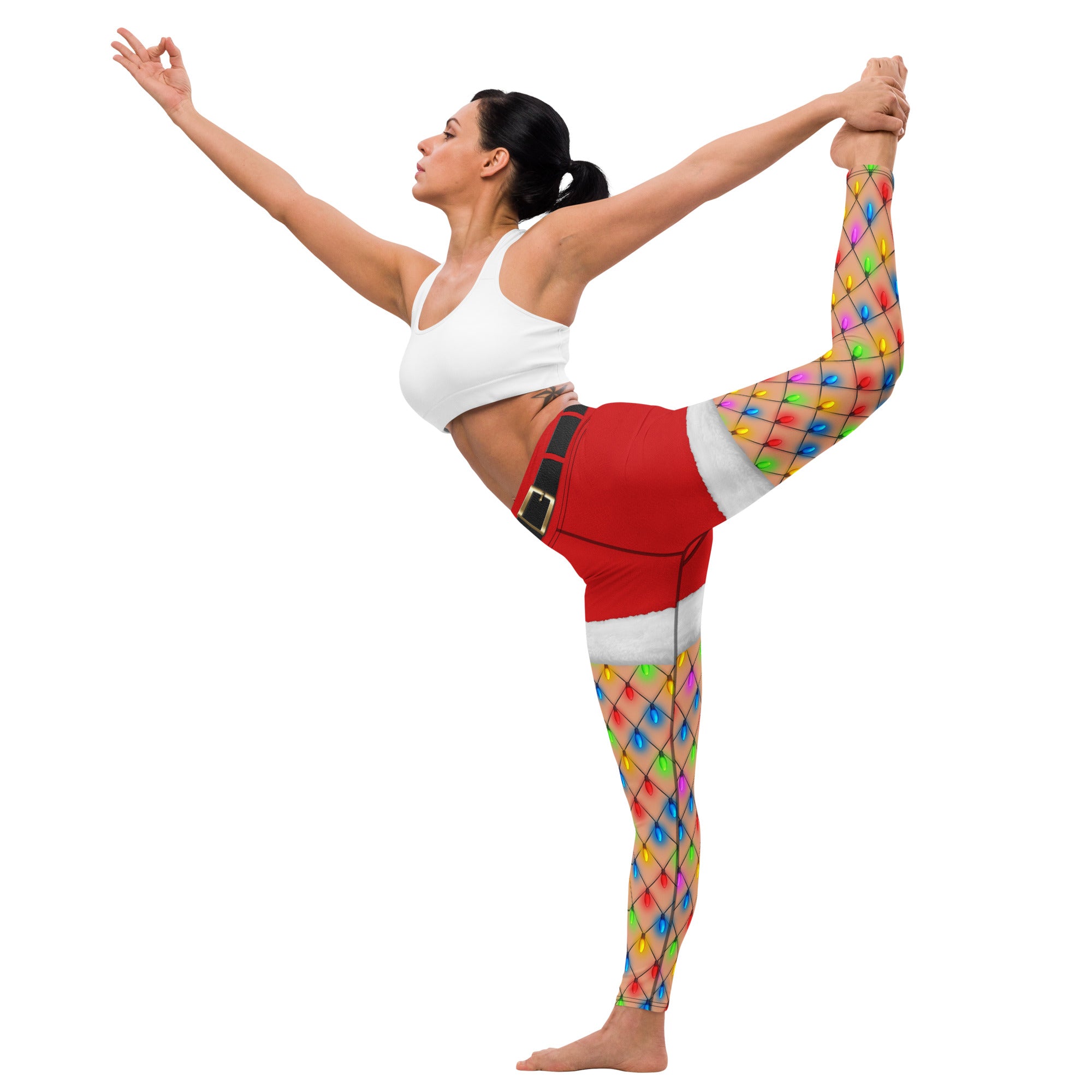 Christmas Lights Shorts Yoga Leggings