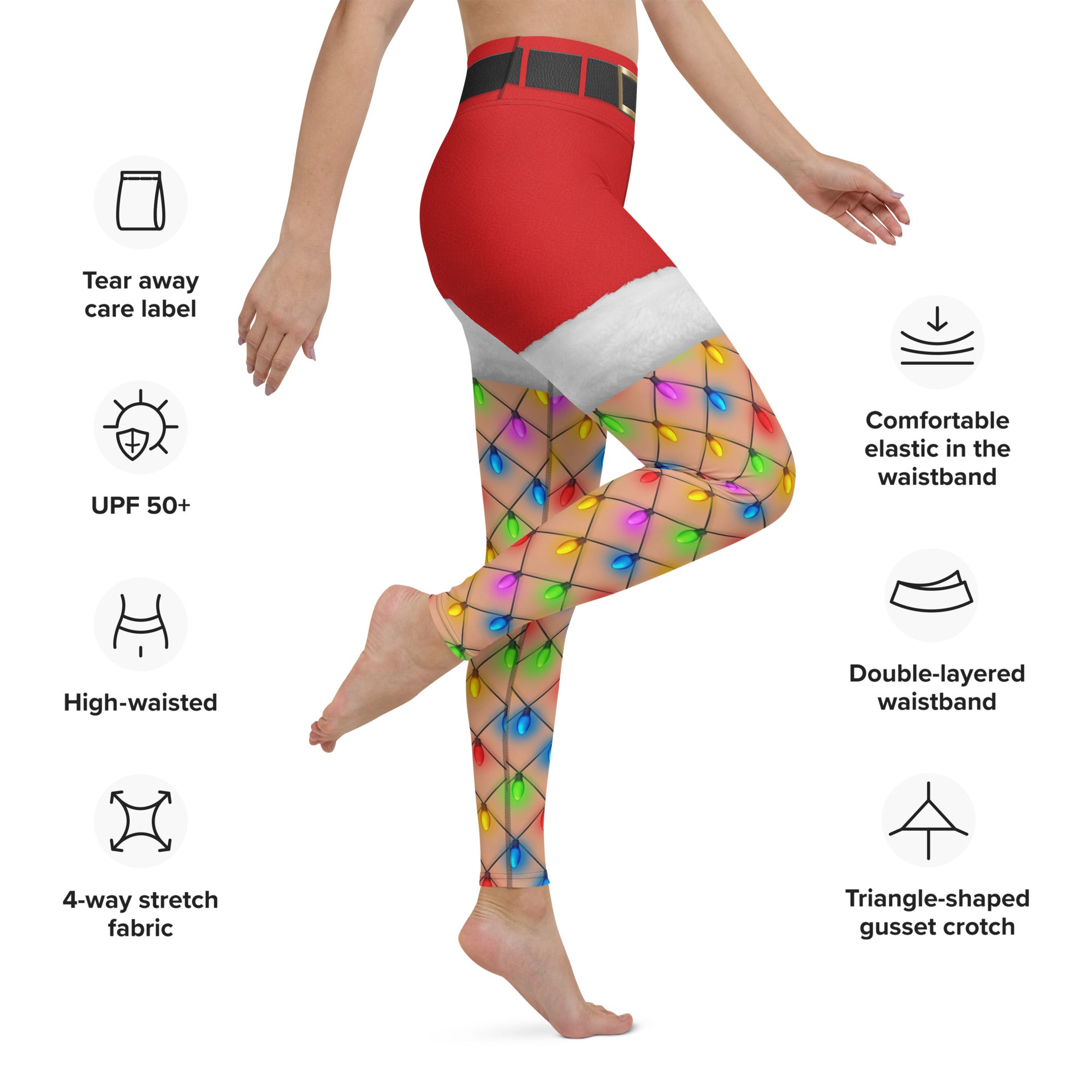 Christmas Lights Shorts Yoga Leggings