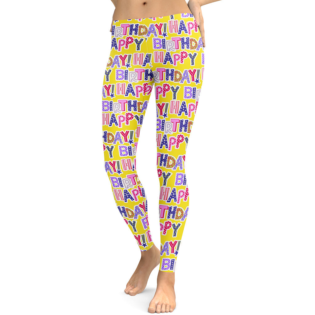 Comfortable & Colorful Birthday Print Leggings