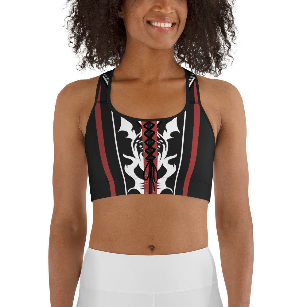 Cowboy Red & Black Sports Bra