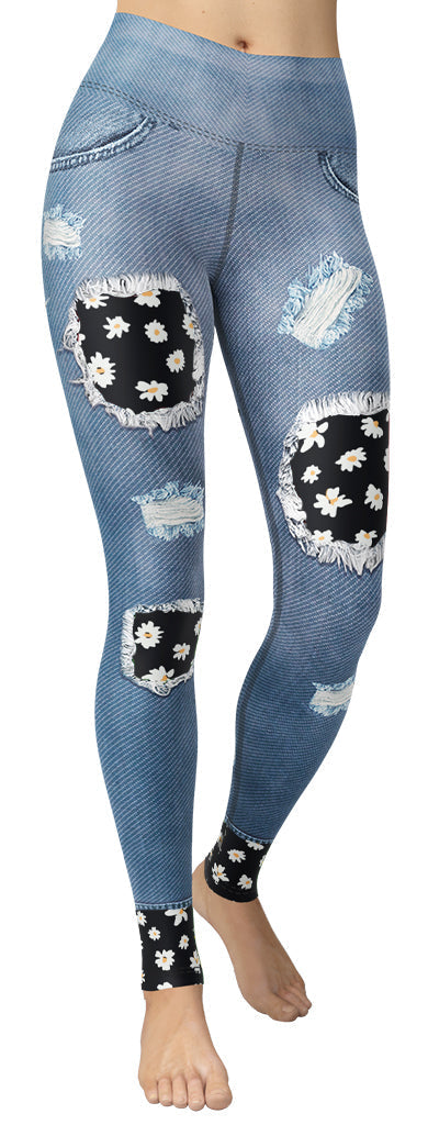 Daisy Denim Yoga Leggings