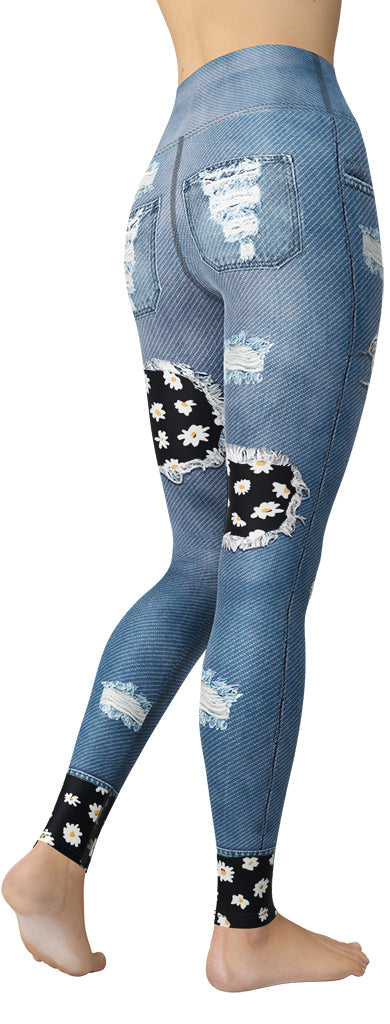 Daisy Denim Yoga Leggings