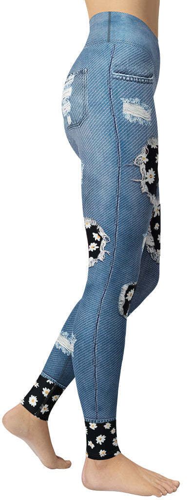 Daisy Denim Yoga Leggings