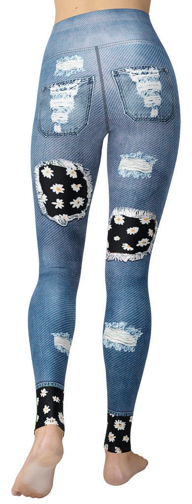 Daisy Denim Yoga Leggings