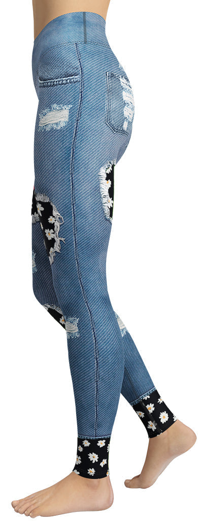 Daisy Denim Yoga Leggings