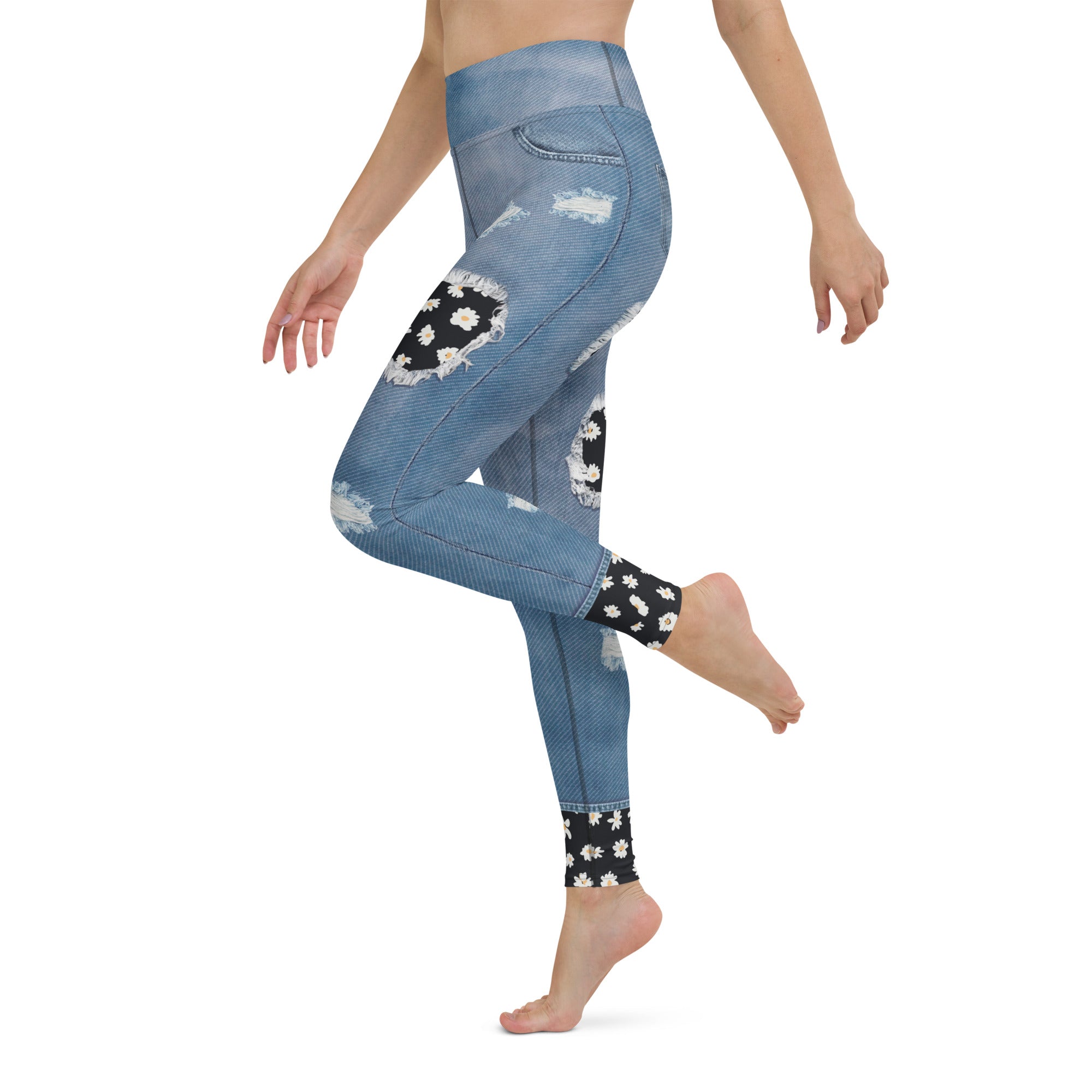 Daisy Denim Yoga Leggings