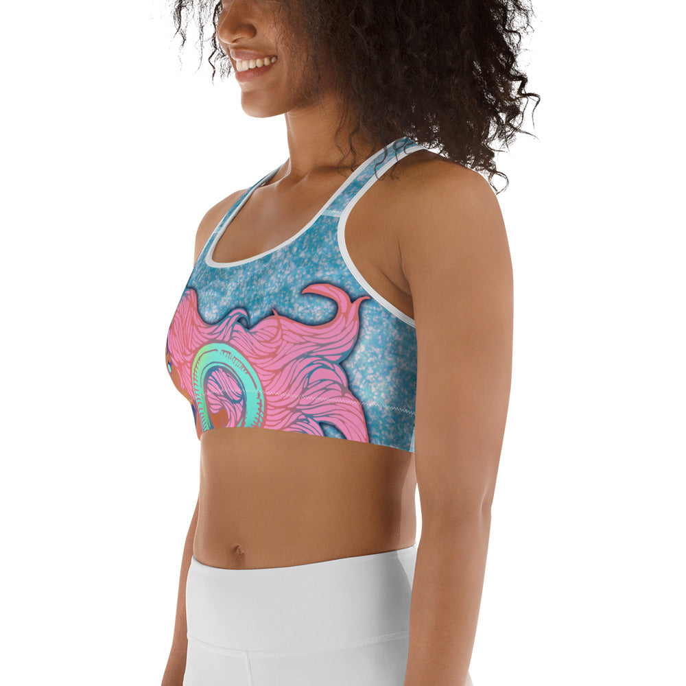 Darker Skin Mermaid Sports Bra