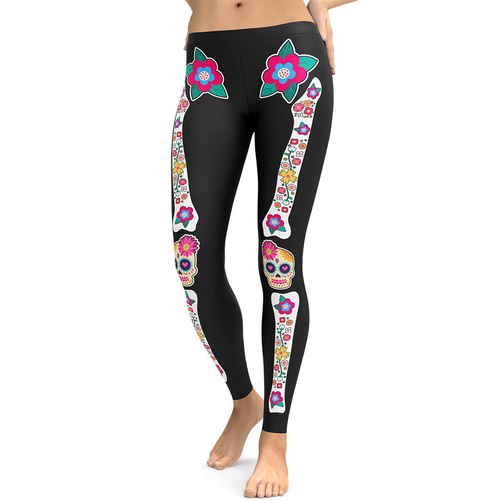 Day of the Dead Bones Leggings