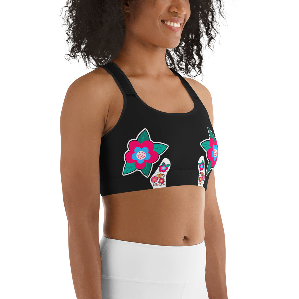 Day of the Dead Bones Sports Bra