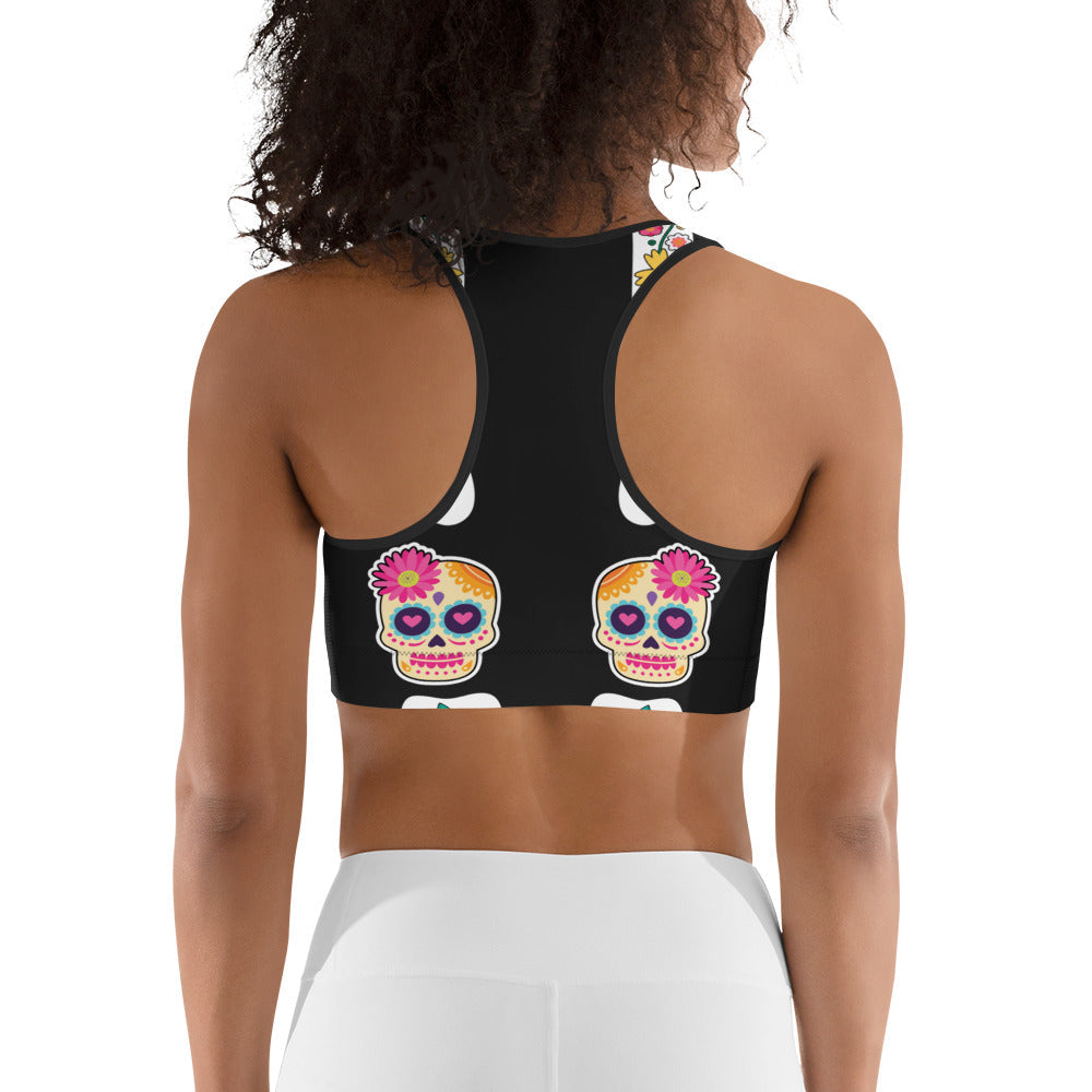 Day of the Dead Bones Sports Bra