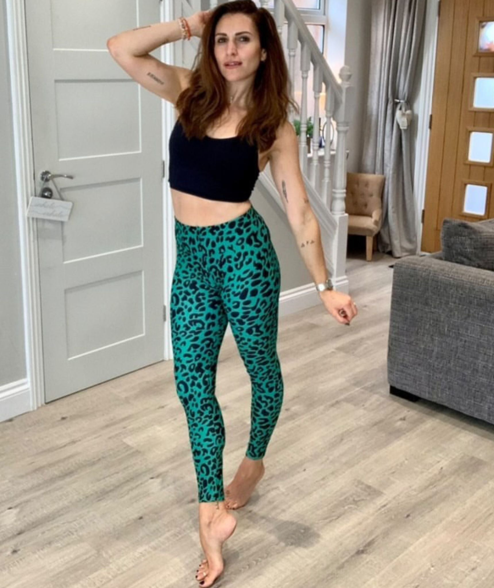 Emerald Green Leopard Leggings