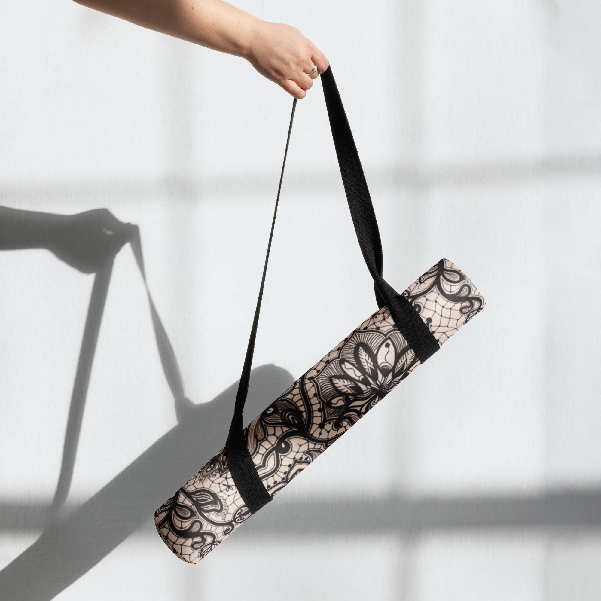 Flower Lace Print Yoga Mat