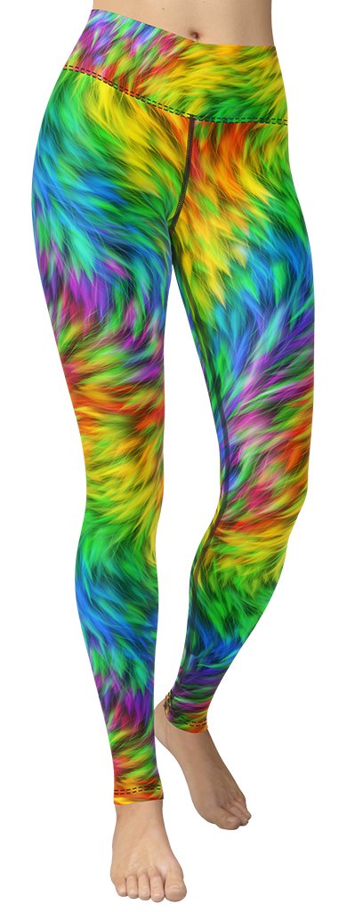 Fluffy Rainbow Yoga Leggings
