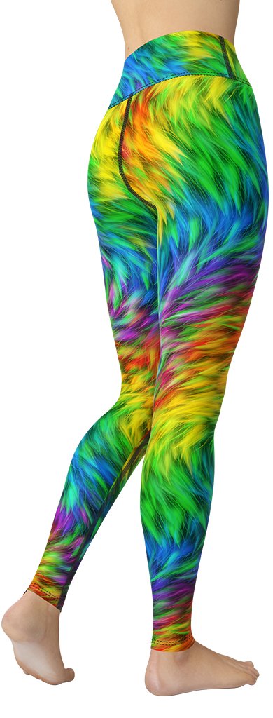 Fluffy Rainbow Yoga Leggings