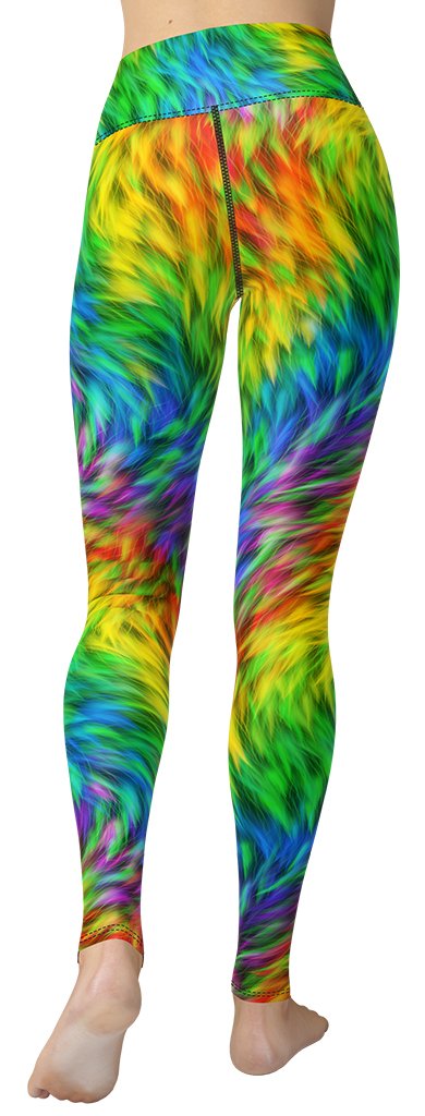 Fluffy Rainbow Yoga Leggings