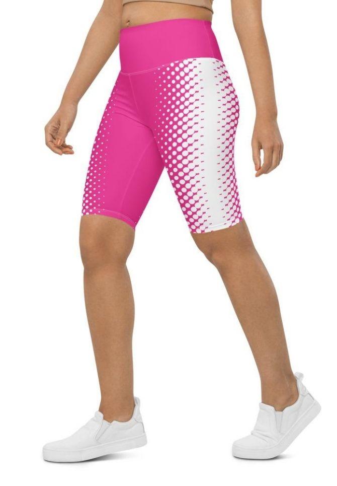 Hot Pink Optical Illusion Biker Shorts