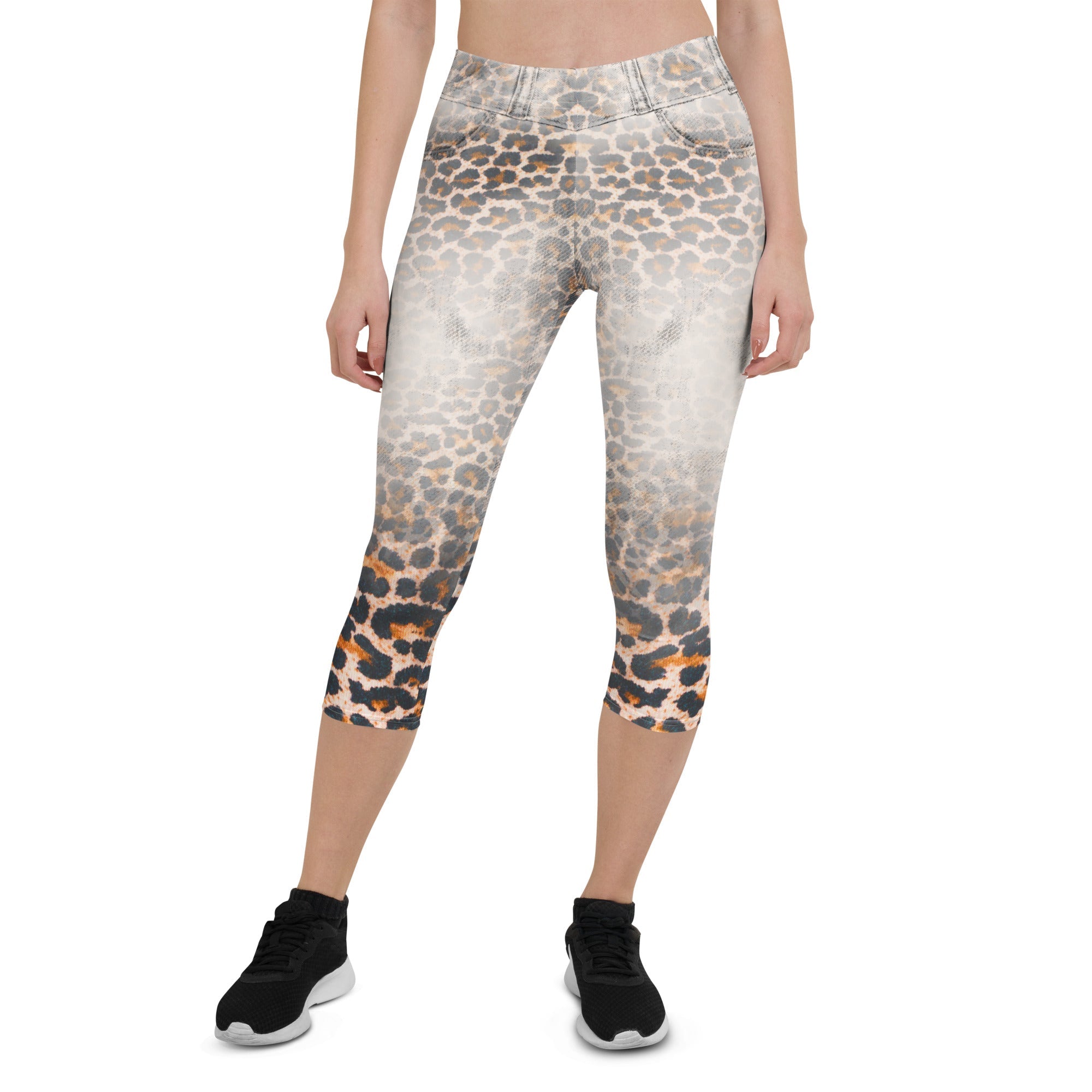 Leopard Denim Print Capris