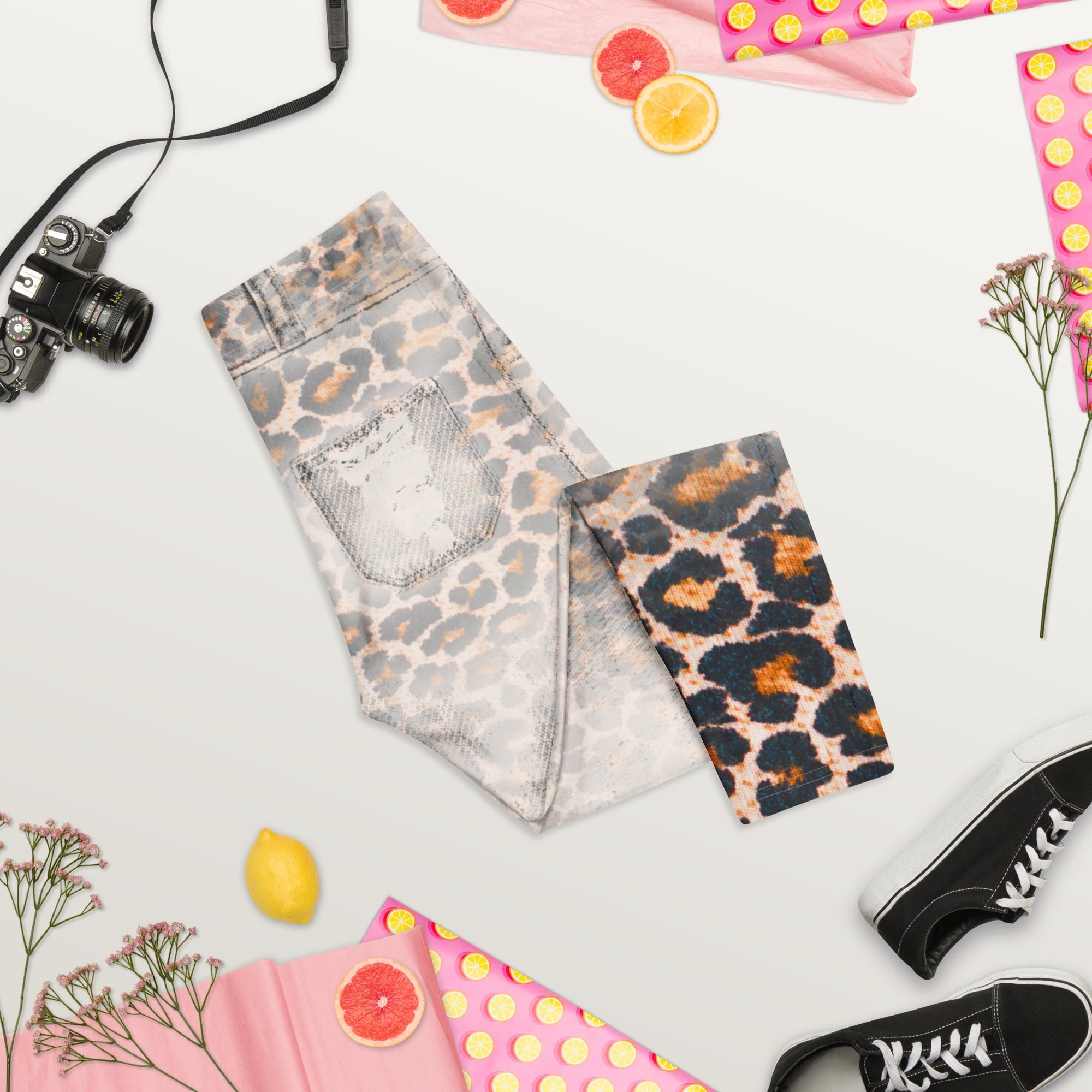 Leopard Denim Print Capris