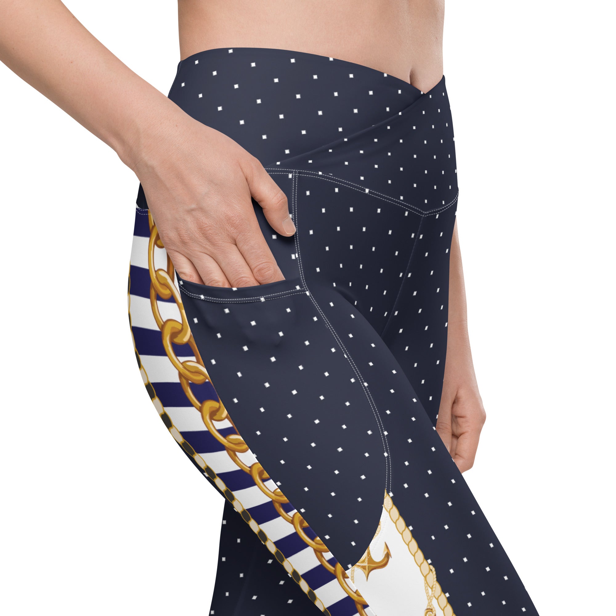 Luxury Resort Crossover Leggings With Pockets