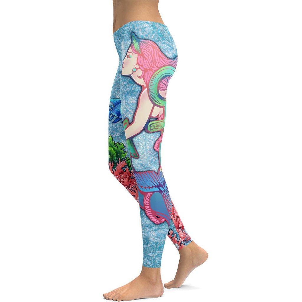 Cool Mermaid-Inspired Printed Leggings