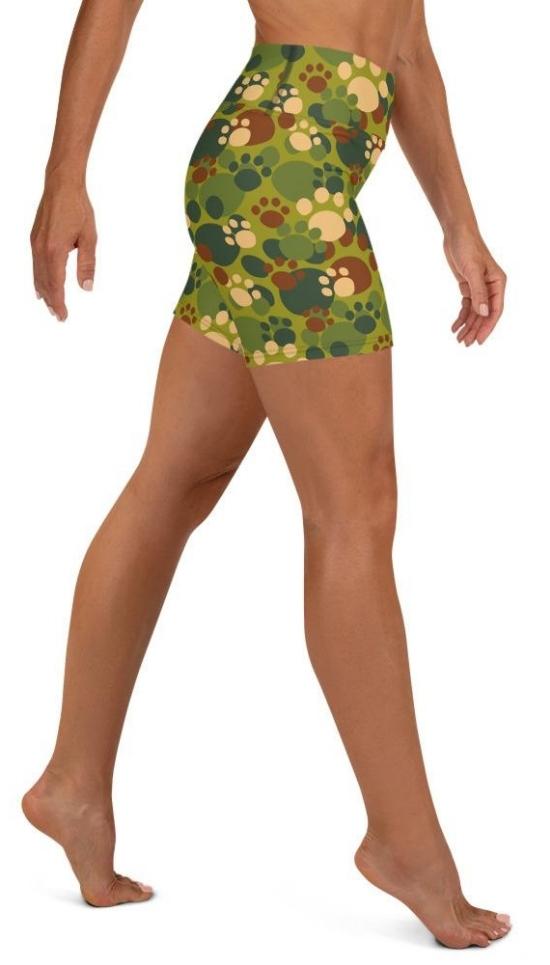 Paw Camo Yoga Shorts