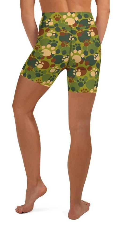 Paw Camo Yoga Shorts