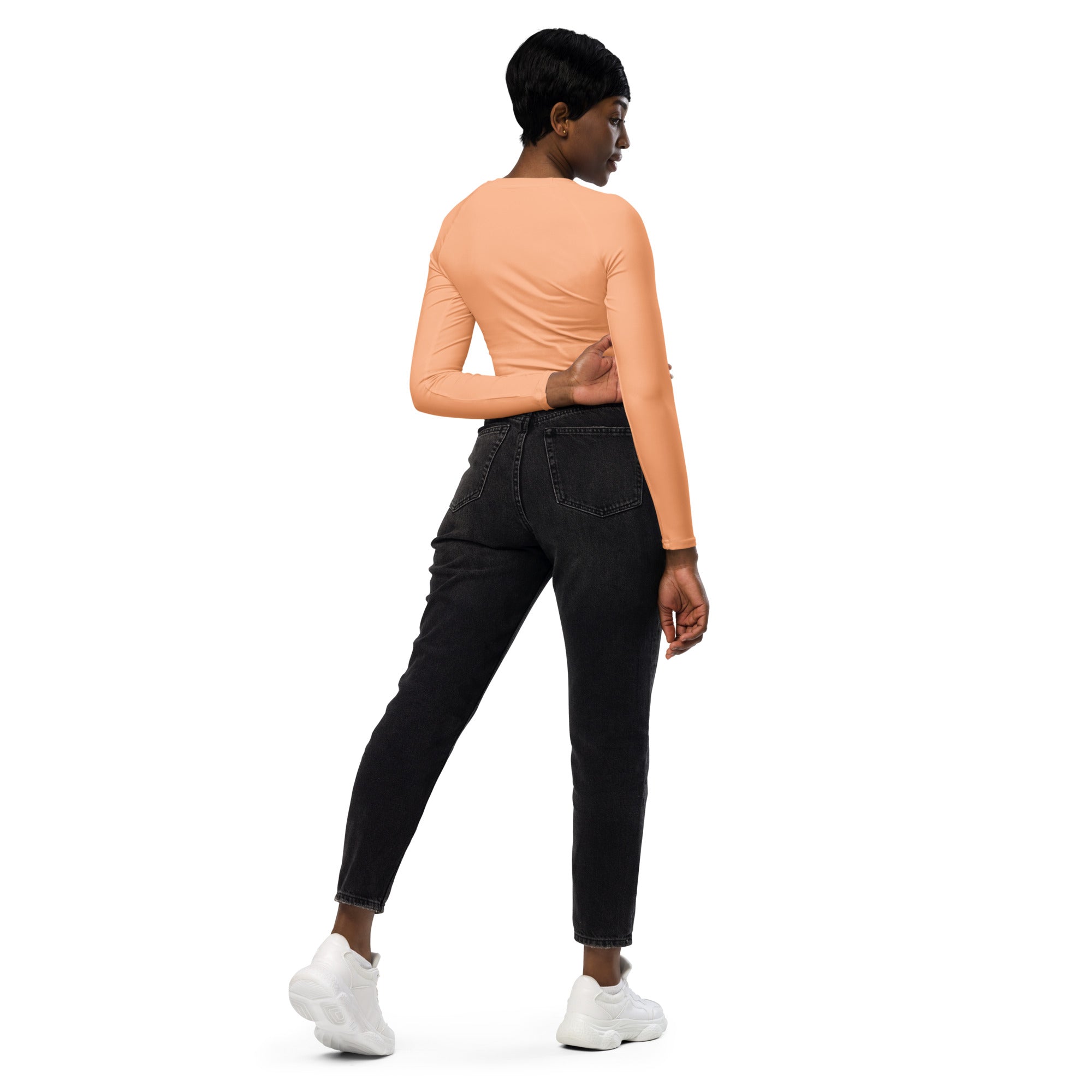 Peach Fuzz Recycled Long-sleeve Crop Top