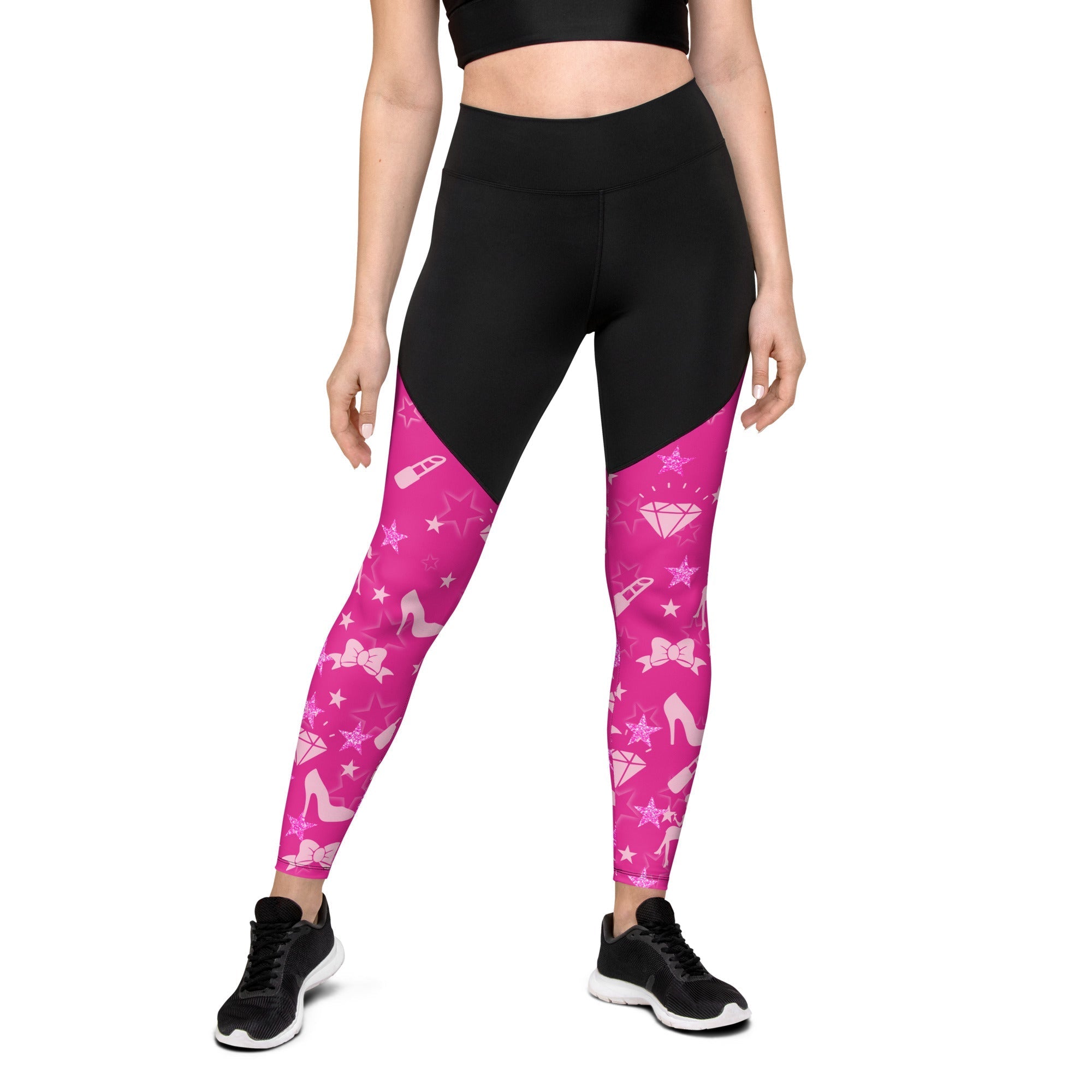 Pink Football Compression Leggings